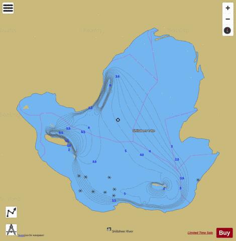 Shillabeer Lake depth contour Map - i-Boating App