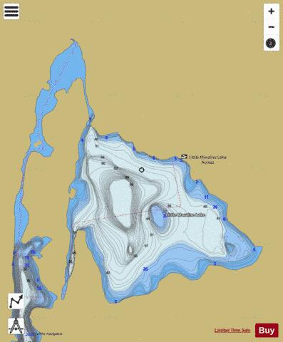 Little Moraine lake (Trout Lake) depth contour Map - i-Boating App