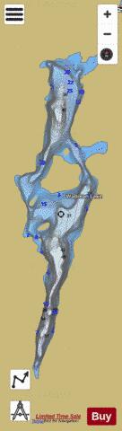 Wabikon Lake depth contour Map - i-Boating App