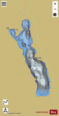Marceau Lake depth contour Map - i-Boating App