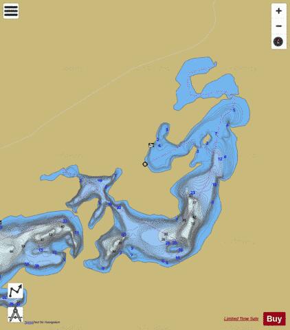 Delink Lake depth contour Map - i-Boating App