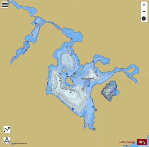 Crayfish Lake depth contour Map - i-Boating App