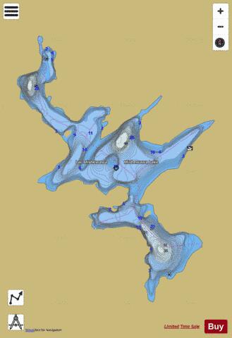 Mishewawa Lake depth contour Map - i-Boating App