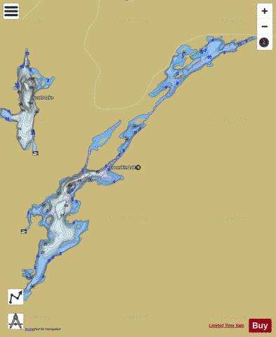 Loonskin Lake depth contour Map - i-Boating App