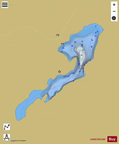 Upper Lola Lake depth contour Map - i-Boating App