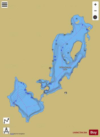 Bukwaskeagog (Buck) Lake depth contour Map - i-Boating App