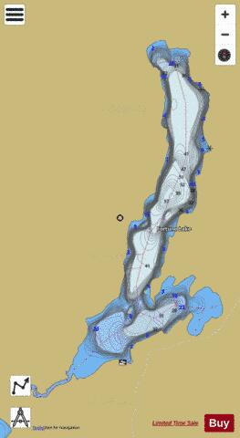 Fortune Lake + Proudfoot Bay depth contour Map - i-Boating App