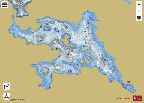 Ashby Lake depth contour Map - i-Boating App
