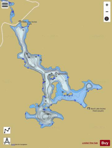 Mark Lake depth contour Map - i-Boating App