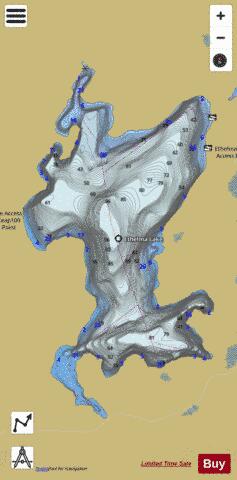 Ethelma Lake depth contour Map - i-Boating App