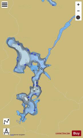 Mosquitoe Lake depth contour Map - i-Boating App