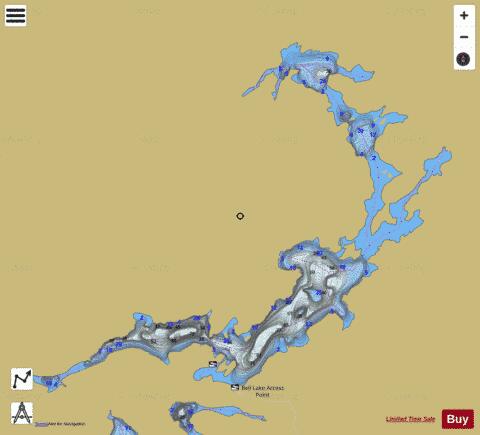 Bell Lake depth contour Map - i-Boating App
