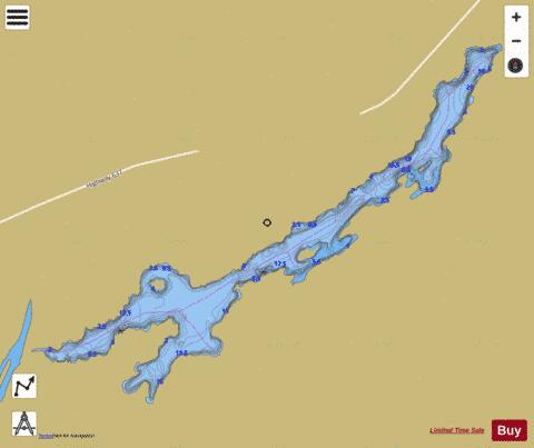 Attlee Lake (Mahzenazing River) depth contour Map - i-Boating App