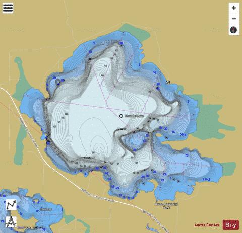 Thunder Lake depth contour Map - i-Boating App
