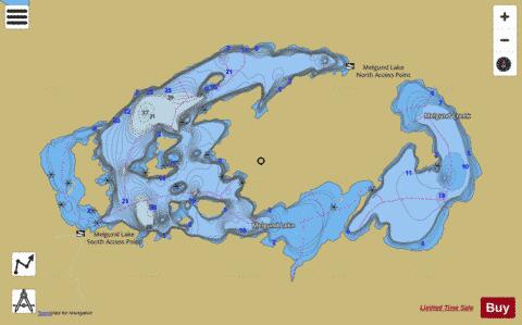 Melgund Lake depth contour Map - i-Boating App