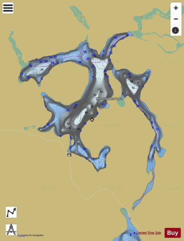 Thieving Bear Lake depth contour Map - i-Boating App