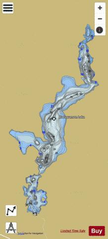 Madawanson Lake depth contour Map - i-Boating App