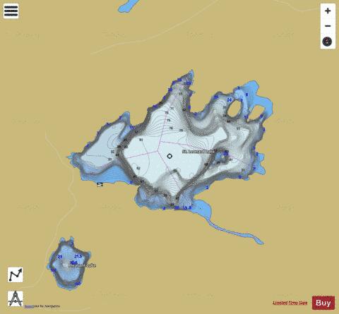 St Leonard Lake depth contour Map - i-Boating App