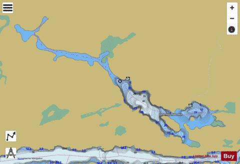 Deerhound Lake depth contour Map - i-Boating App