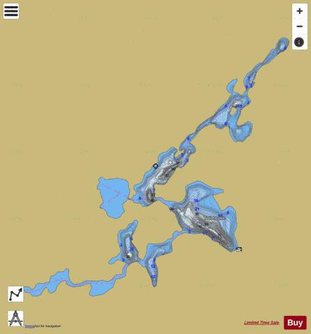 Twist Lake depth contour Map - i-Boating App