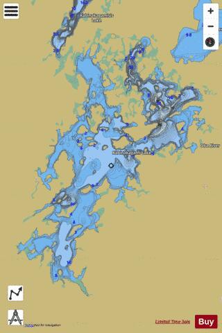 Kabinakagami Lake depth contour Map - i-Boating App