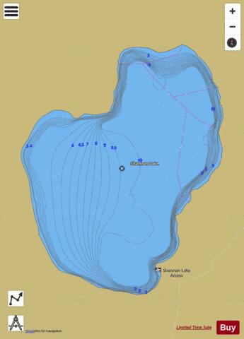 Shannon Lake depth contour Map - i-Boating App