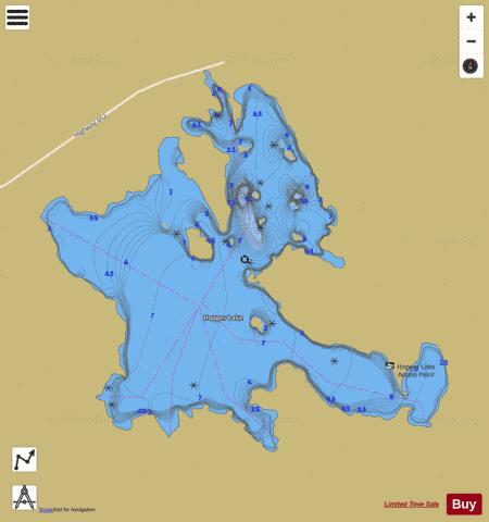 Hopper Lake depth contour Map - i-Boating App