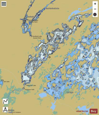 Finlayson Lake depth contour Map - i-Boating App