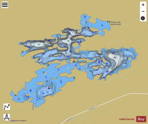 Plateau Lake depth contour Map - i-Boating App