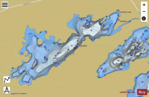 Nickleby Lake depth contour Map - i-Boating App