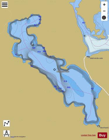 Bearhead Lake depth contour Map - i-Boating App