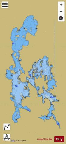 Rice Lake depth contour Map - i-Boating App