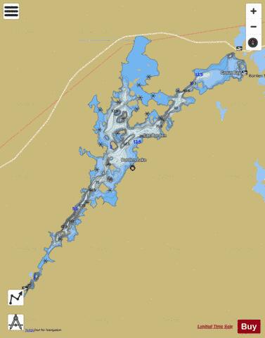 Borden Lake depth contour Map - i-Boating App