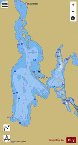Montreuil Lake depth contour Map - i-Boating App