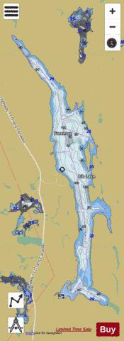 Rib Lake depth contour Map - i-Boating App