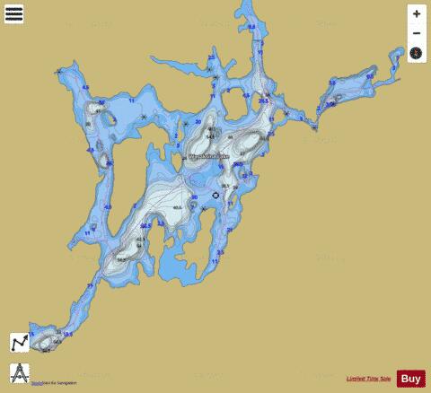Wasaksina Lake depth contour Map - i-Boating App