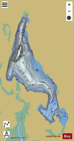Aileen Lake depth contour Map - i-Boating App