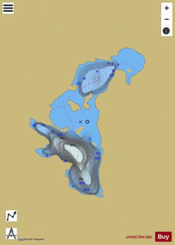 Upper Pancake Lake depth contour Map - i-Boating App