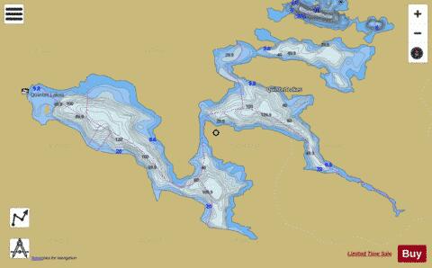 Quintet Lakes depth contour Map - i-Boating App