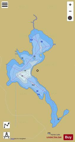 Hanes Lake depth contour Map - i-Boating App
