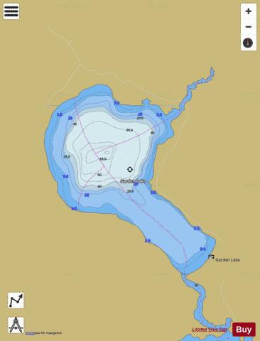 Garden Lake depth contour Map - i-Boating App