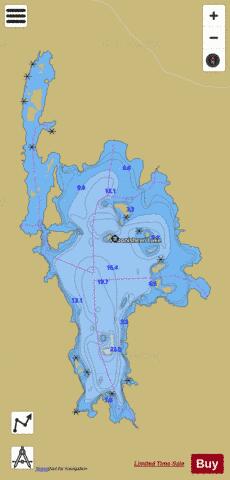 Pebonishewi Lake depth contour Map - i-Boating App