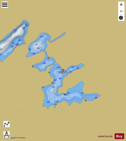 Queer Lake depth contour Map - i-Boating App