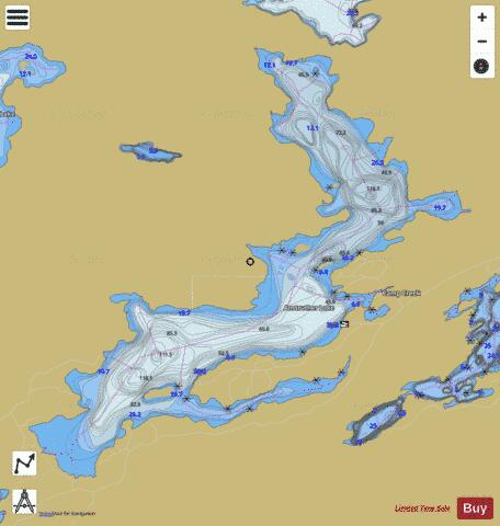 Anstruther Lake depth contour Map - i-Boating App