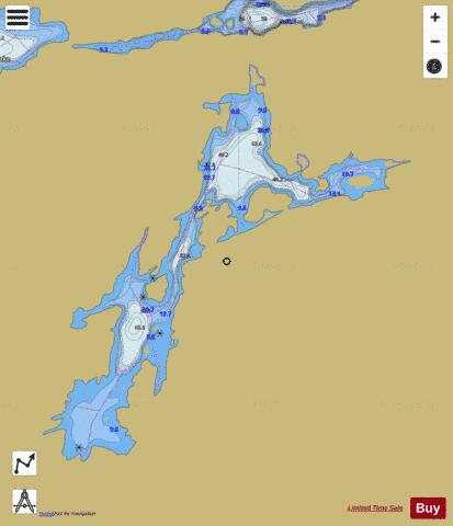 Buzzard Lake depth contour Map - i-Boating App
