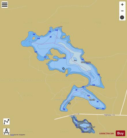 Monck Lake depth contour Map - i-Boating App