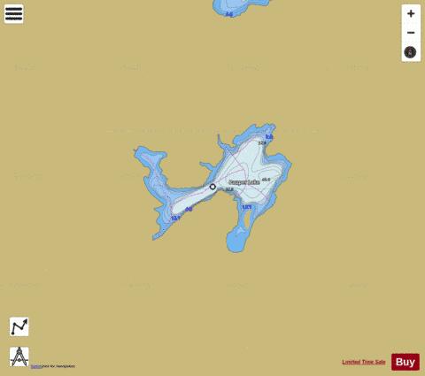 Pauper Lake depth contour Map - i-Boating App