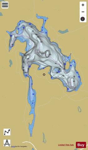 Bob Lake depth contour Map - i-Boating App