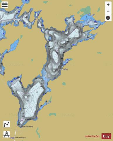 Little Hawk Lake depth contour Map - i-Boating App
