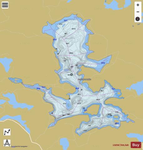 Redstone Lake depth contour Map - i-Boating App